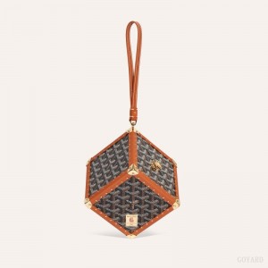 Goyard Dé Trunk Bag Sort Brune | TYXZ9311