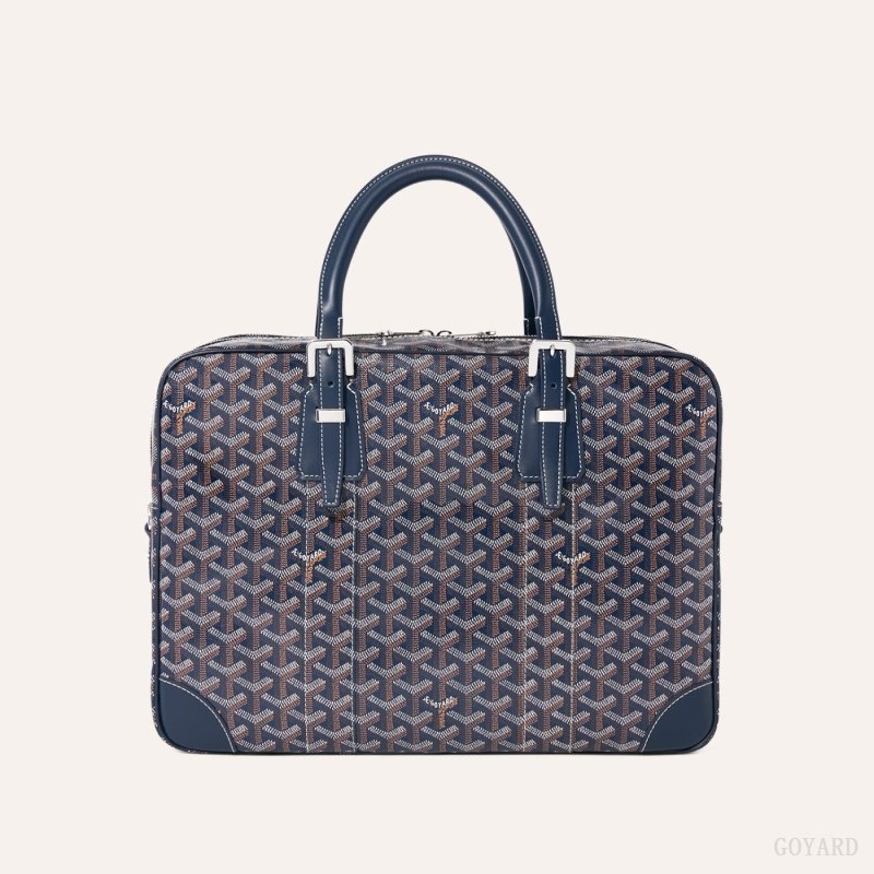 Goyard Ambassade MM Document Case Mørkeblå Blå | PVGU4753