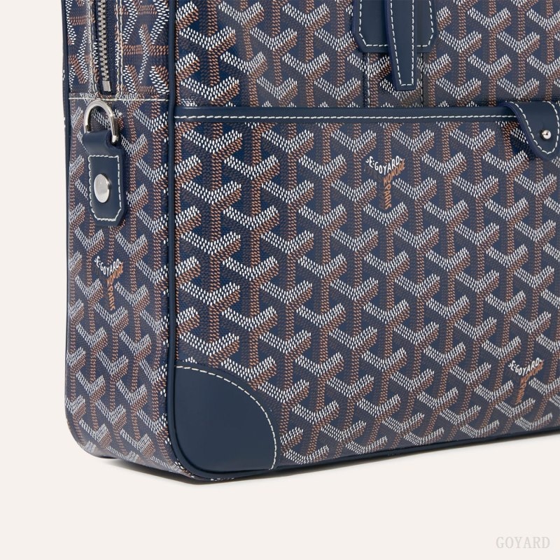 Goyard Ambassade MM Document Case Mørkeblå Blå | PVGU4753