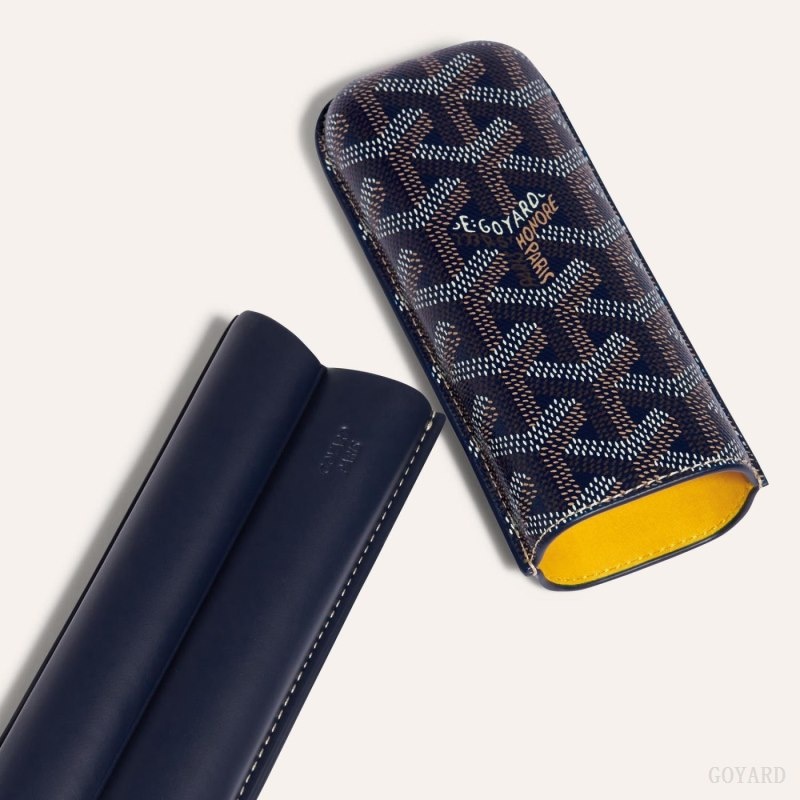 Goyard CHURCHILL 2 CIGAR CASE Mørkeblå Blå | XMER0103