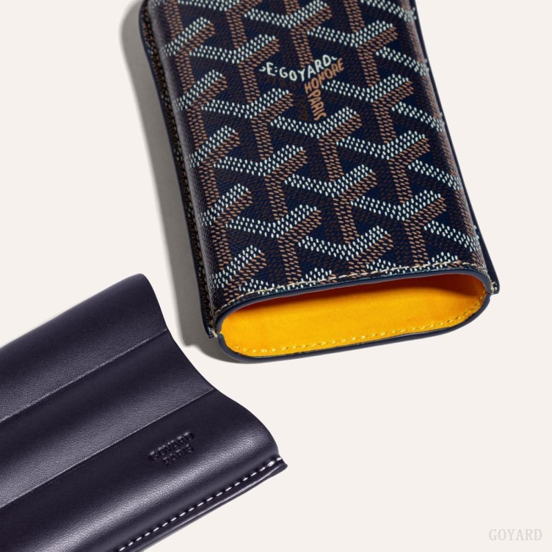 Goyard CHURCHILL 3 CIGAR CASE Mørkeblå Blå | NIHD2715