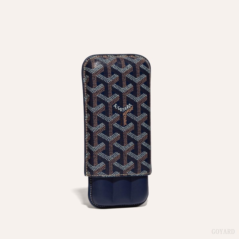 Goyard CHURCHILL 3 CIGAR CASE Mørkeblå Blå | NIHD2715