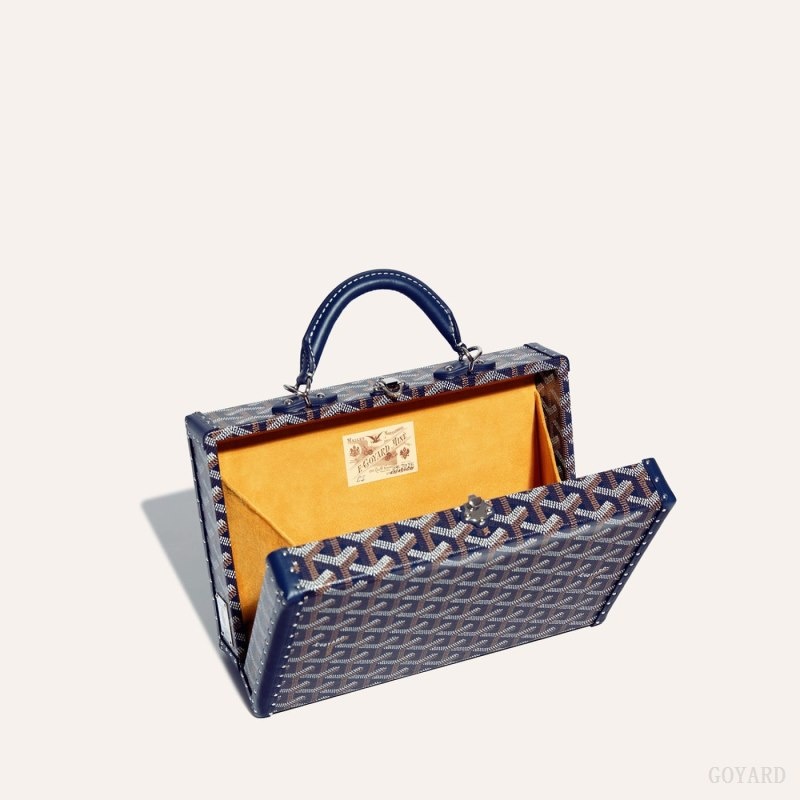 Goyard Grand Hôtel Trunk Bag Mørkeblå Blå | TYJZ6541