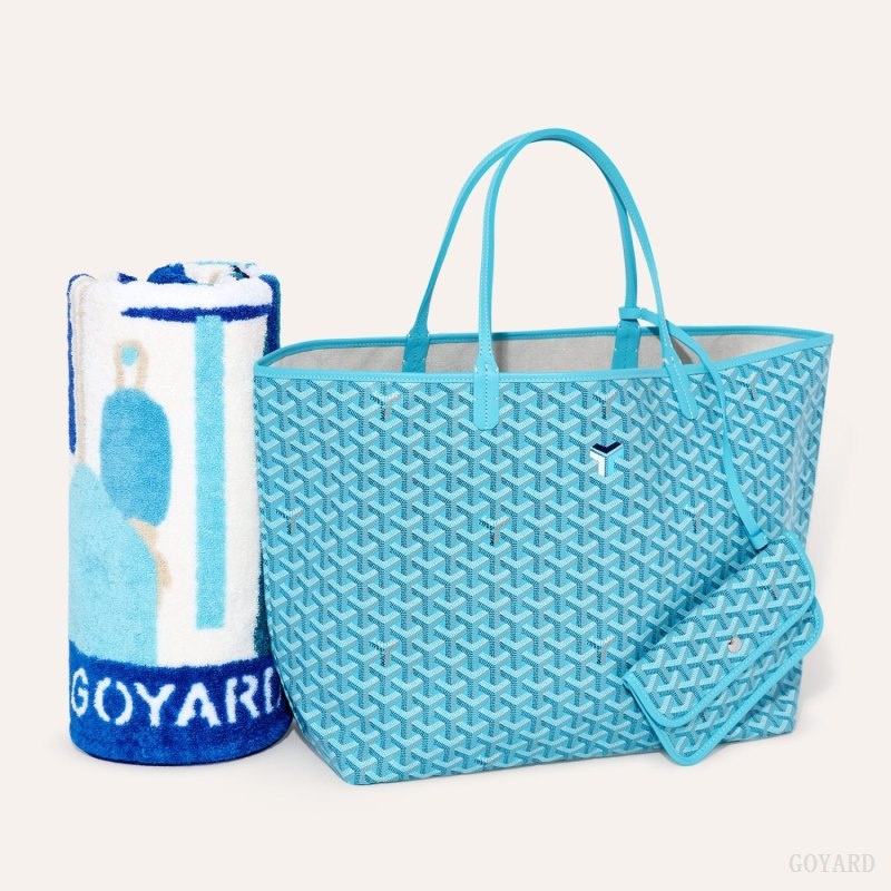 Goyard Saint Louis GM Bag and Balise Beach Towel Turkis | XYDM4857