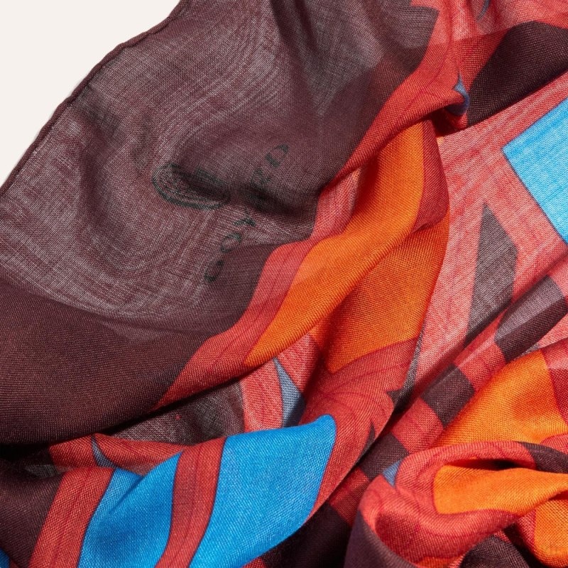 Goyard Shawl N°4 Bordeaux Orange | QCHK7210